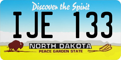 ND license plate IJE133