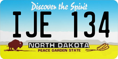 ND license plate IJE134