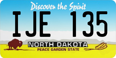 ND license plate IJE135