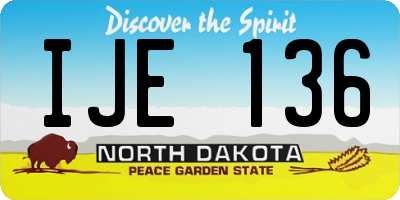 ND license plate IJE136