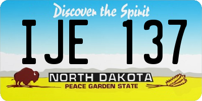 ND license plate IJE137