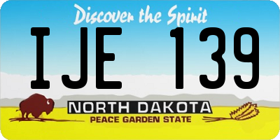 ND license plate IJE139