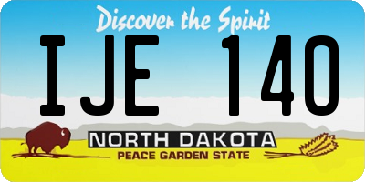 ND license plate IJE140