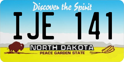 ND license plate IJE141
