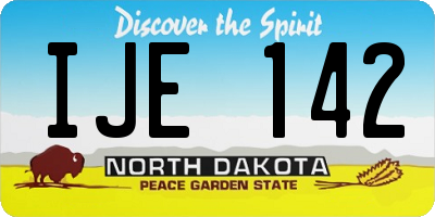 ND license plate IJE142