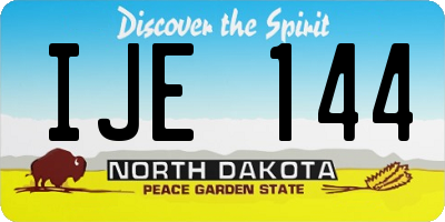 ND license plate IJE144