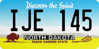 ND license plate IJE145