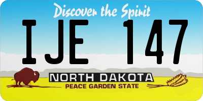 ND license plate IJE147
