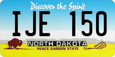 ND license plate IJE150