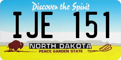ND license plate IJE151