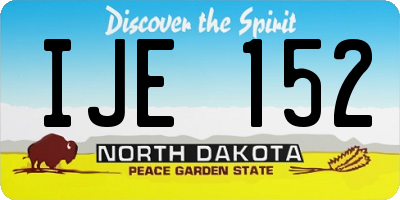 ND license plate IJE152