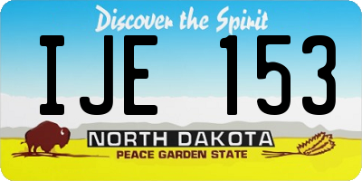 ND license plate IJE153
