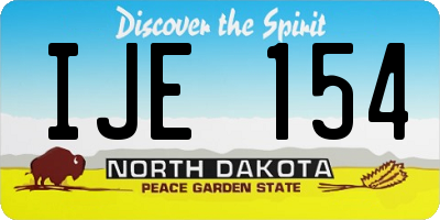 ND license plate IJE154