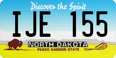 ND license plate IJE155