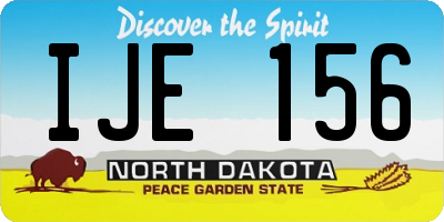 ND license plate IJE156