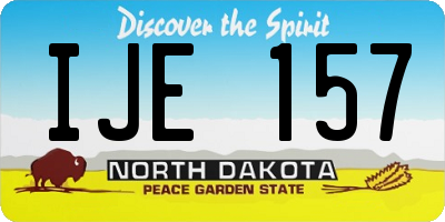 ND license plate IJE157