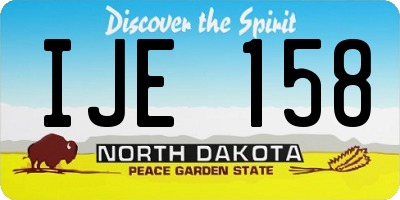 ND license plate IJE158