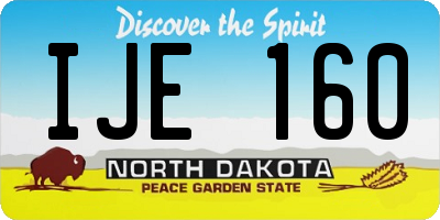 ND license plate IJE160