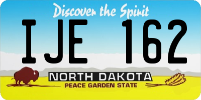 ND license plate IJE162