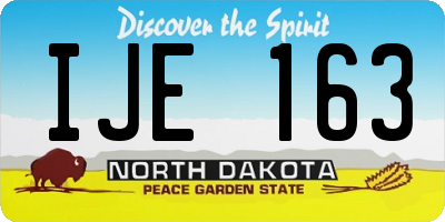 ND license plate IJE163