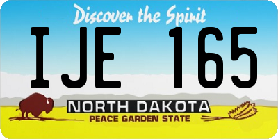 ND license plate IJE165