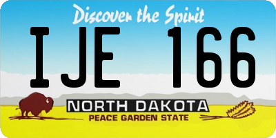 ND license plate IJE166