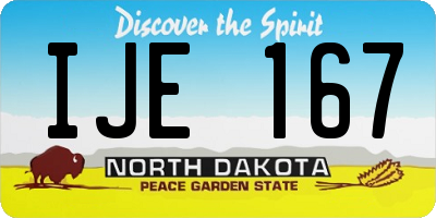 ND license plate IJE167