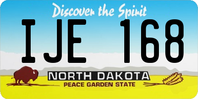 ND license plate IJE168