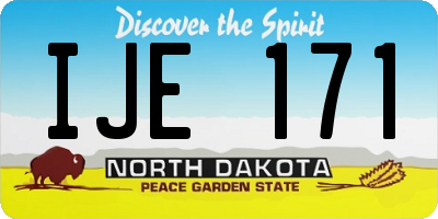ND license plate IJE171