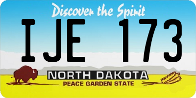ND license plate IJE173