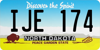 ND license plate IJE174