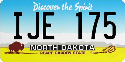 ND license plate IJE175