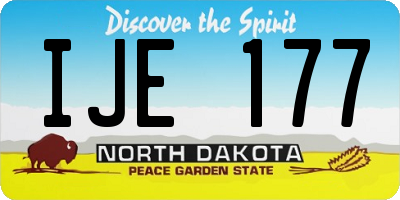 ND license plate IJE177