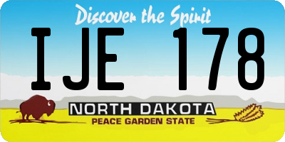 ND license plate IJE178
