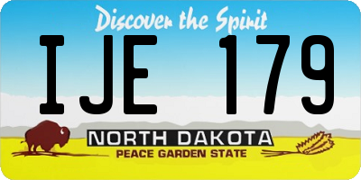 ND license plate IJE179
