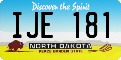 ND license plate IJE181