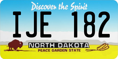 ND license plate IJE182