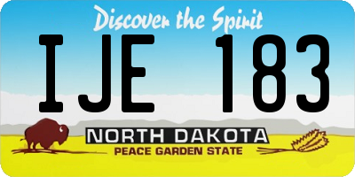 ND license plate IJE183