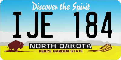 ND license plate IJE184