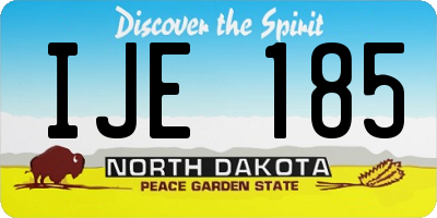 ND license plate IJE185