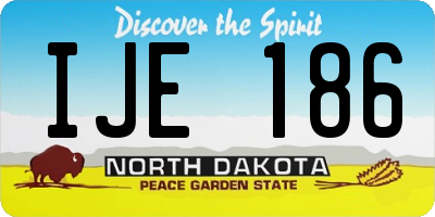 ND license plate IJE186