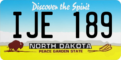ND license plate IJE189