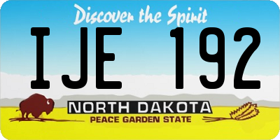 ND license plate IJE192