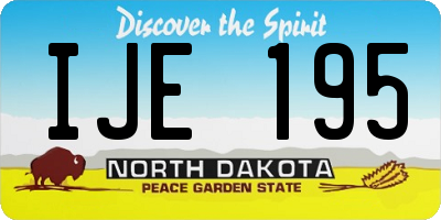 ND license plate IJE195