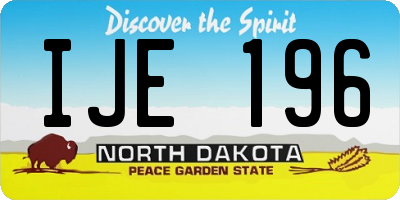 ND license plate IJE196