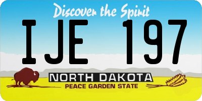 ND license plate IJE197
