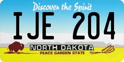 ND license plate IJE204