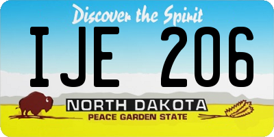 ND license plate IJE206