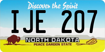 ND license plate IJE207