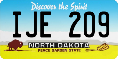 ND license plate IJE209